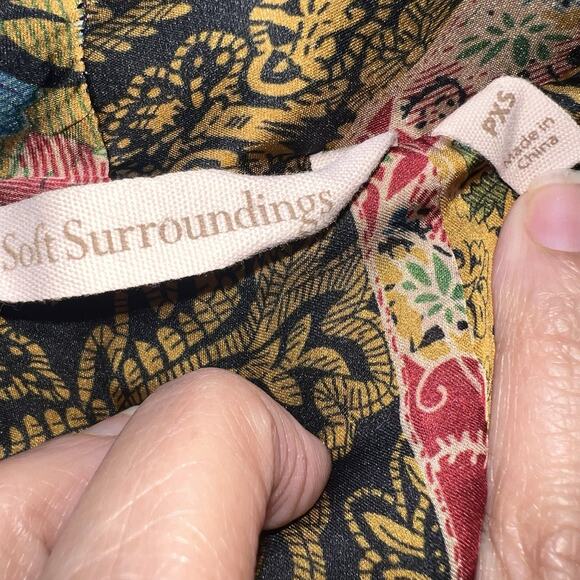 Soft Surroundings Izmir Topper Cardigan Size PS Patchwork Art Flowy Draped Boho - Picture 8 of 13